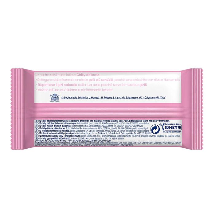 Chilly Delicate Lingettes Intimes 12 Unidades 1