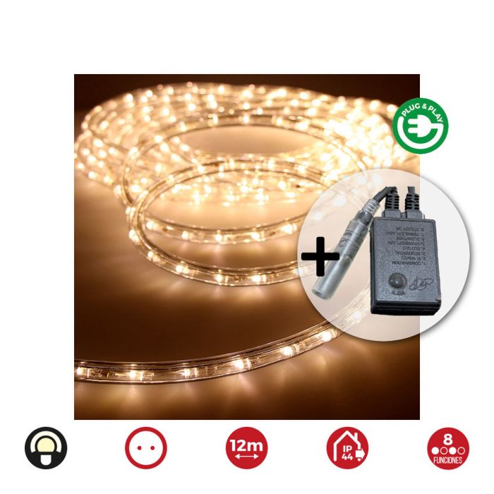 Tuyau d'arrosage LED EDM 71492 Flexiled Transparent Vert tendre Lumière chaude 12 m 8 Fonctions 1 Tuyau d'arrosage LED EDM 71492 Flexiled Transparent Vert tendre Lumière chaude 12 m 8 Fonctions 1