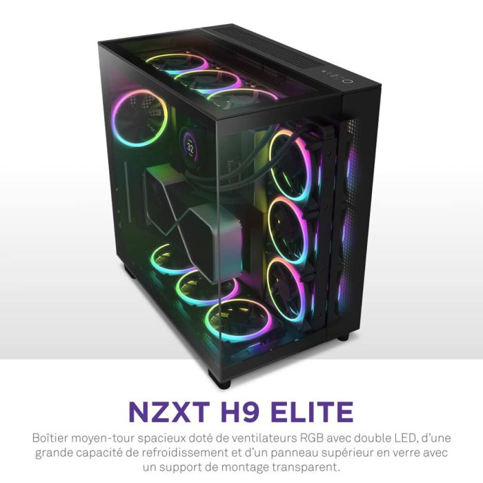 Boîtier ATX semi-tour NZXT H9 Elite Noir 18 Boîtier ATX semi-tour NZXT H9 Elite Noir 18