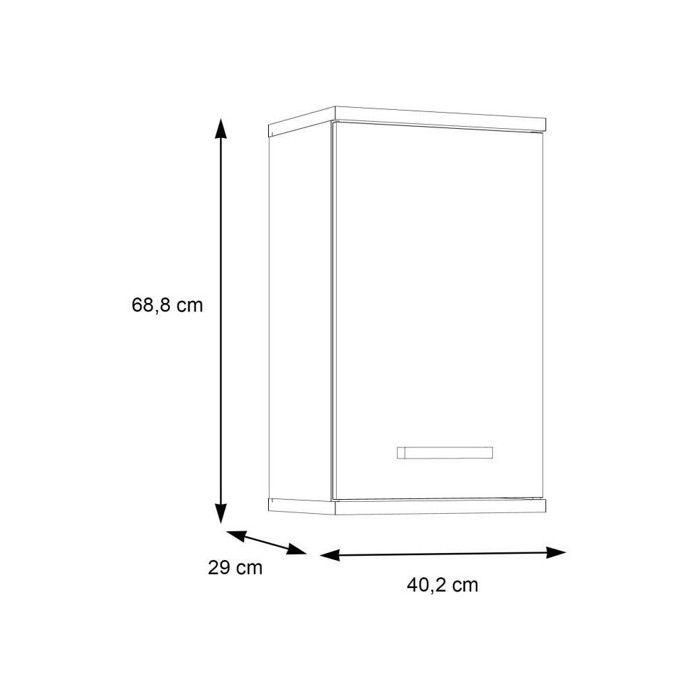 Armoire de salle de bain a suspendre - Décor Blanc et chene - 1 porte - H68,8 x P29 x L40,2 cm - VERIS 4 Armoire de salle de bain a suspendre - Décor Blanc et chene - 1 porte - H68,8 x P29 x L40,2 cm - VERIS 4