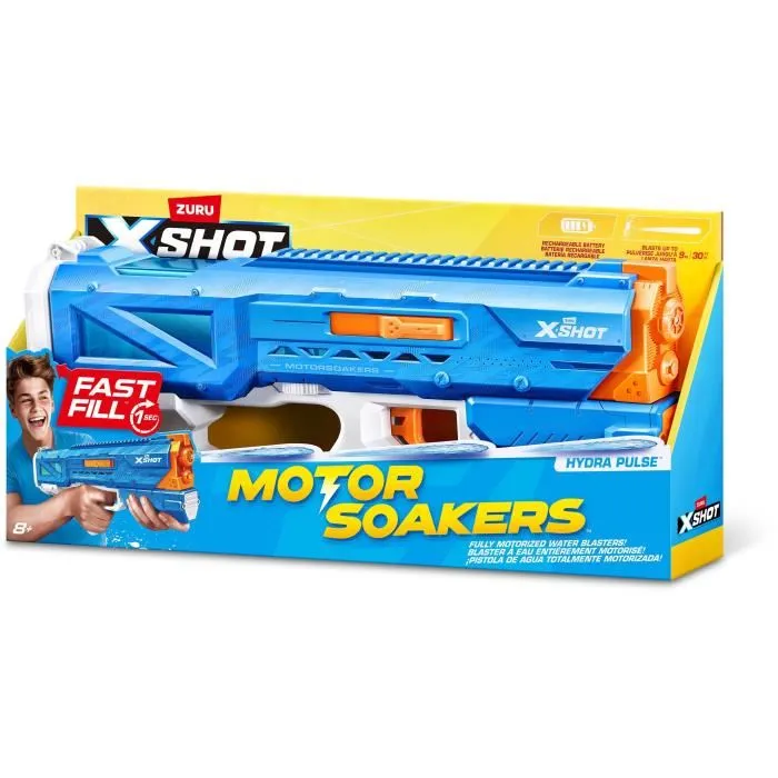 ZURU X-SHOT Hydra Pulse Pistolet à eau motorisé - Remplissage Rapide - Batterie Rechargeable - Réservoir 650ml - Portée 9m - Référence 4894680035911 2
