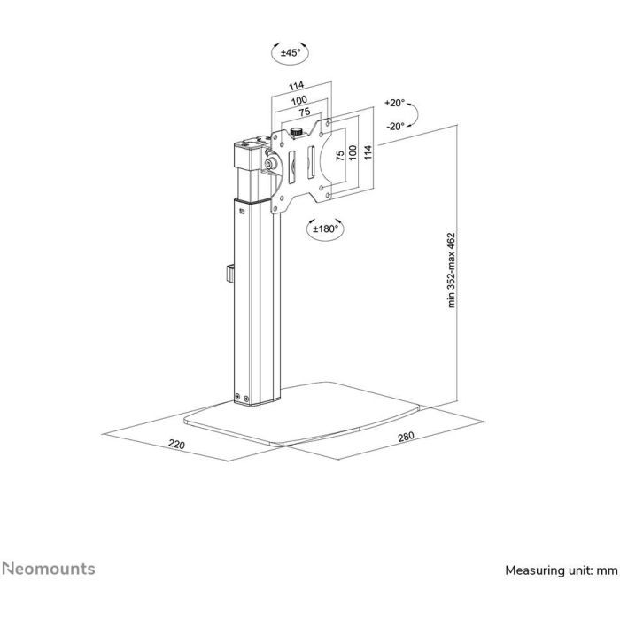 Neomounts FPMA-D865BLACK Tischhalterung für Flachbildschirme bis 32" (81 cm). 9 Neomounts FPMA-D865BLACK Tischhalterung für Flachbildschirme bis 32" (81 cm). 9