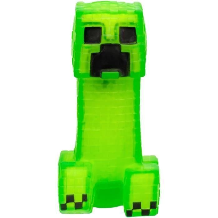 Figurine extensible - GOO JIT ZU - Minecraft Creeper - 11 cm - Texture élastique - Extensible 3x 4