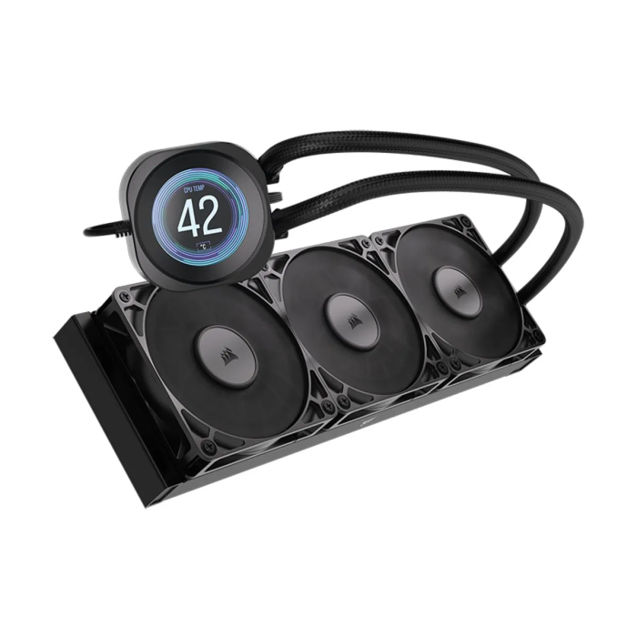Corsair Nautilus 360 LCD - Watercooling pour CPU avec Écran LCD IPS 5.3 cm - Radiateur 360 mm - Compatible Intel LGA 1851 et AMD AM5 - Ventilateurs RS120 PWM