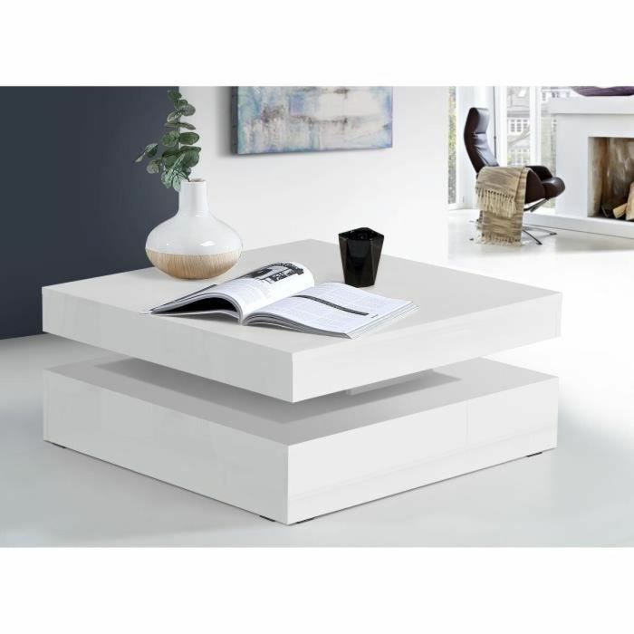 Table Basse Blanc 78 x 78 x 36 cm 0 Table Basse Blanc 78 x 78 x 36 cm 0