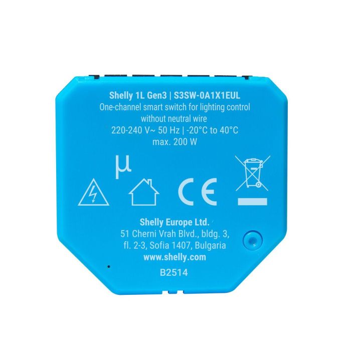 Prise Intelligente Shelly S3SW-0A1X1EUL Bluetooth Wi-Fi 230 V 10 A 7