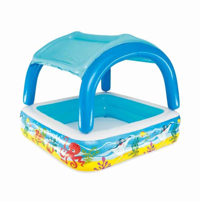 Bestway Piscine Gonflable Enfant avec Toit Détachable 140x140x114 cm +2 Ans Jardin 52192 14