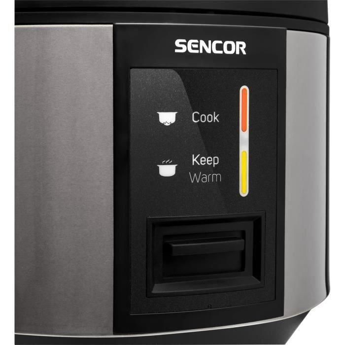 Sencor SRM 1890SS - Cuiseur à riz automatique 1,8 L, acier inoxydable, 700-830 W, chaleur uniforme, maintien au chaud 6 h