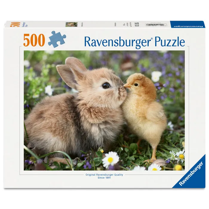 Ravensburger Puzzle 12001900 500 pièces - Lapin et poussin, Collection Bébés animaux, à partir de 12 ans Ravensburger Puzzle 12001900 500 pièces - Lapin et poussin, Collection Bébés animaux, à partir de 12 ans