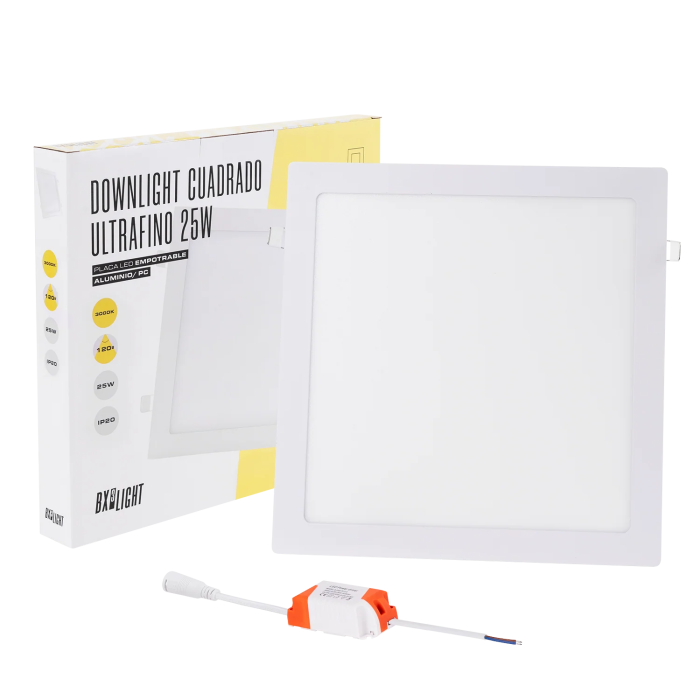 BX3 Plaque LED encastrable 25W (2040 Lm, 3000 K, Blanc Chaud, 40000h) - BX3-RDP-25W-WW