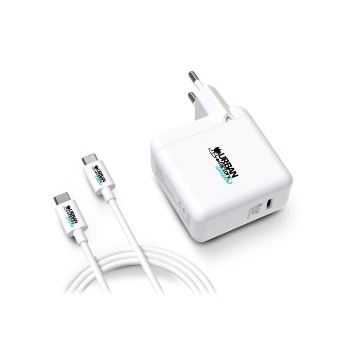 Chargeur Mural + Câble USB C Urban Factory GSC65UF Blanc 1