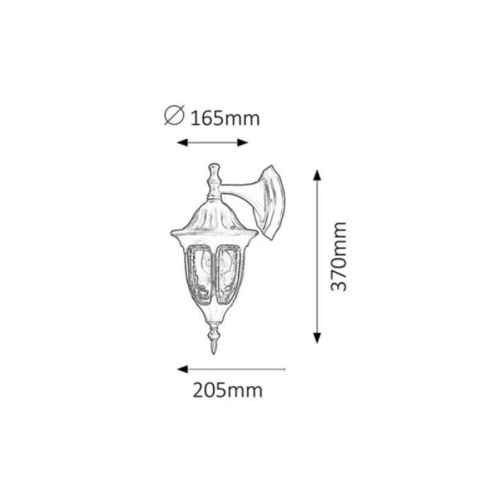 RABALUX Applique d'extérieur Milano 1xE27 IP43 Noir Métal Verre Classique RAB-8341 1 RABALUX Applique d'extérieur Milano 1xE27 IP43 Noir Métal Verre Classique RAB-8341 1