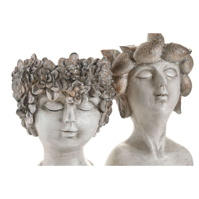 Cache-pot Home ESPRIT Gris Résine Visage Shabby Chic 18 x 15 x 23 cm (2 Unités) 2 Cache-pot Home ESPRIT Gris Résine Visage Shabby Chic 18 x 15 x 23 cm (2 Unités) 2