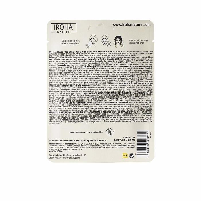Iroha Nature Mask Noni + Hyaluronic Acid 1 Iroha Nature Mask Noni + Hyaluronic Acid 1