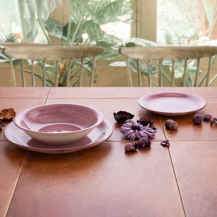 Assiettes Quid Vita Peoni Rose Céramique 18 Pièces 5
