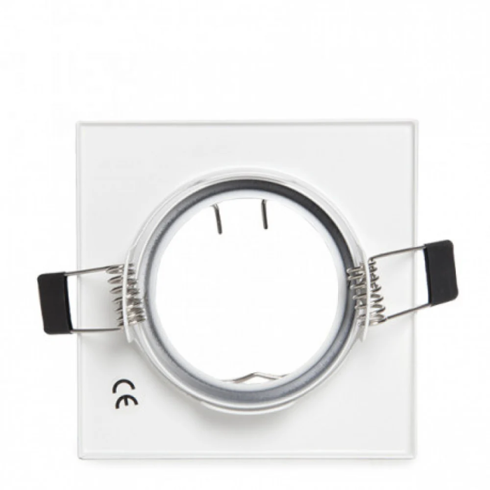 Aro Downlight Basculant Carré en Aluminium Blanc 83/83mm 2