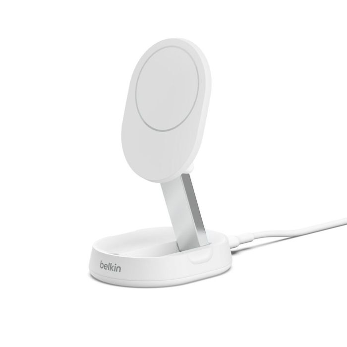 Belkin BoostCharge Pro - Station de recharge sans fil Qi2 15W avec charge rapide - Câble USB-C de 1,5 m - Blanc