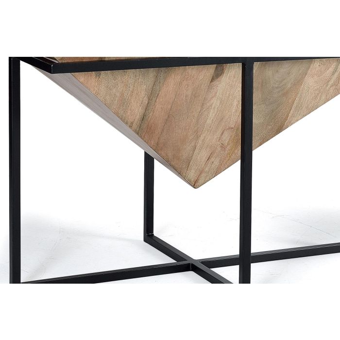 GINER Y COLOMER Table basse en bois de manguier et métal 100x60x62 cm, couleur naturelle et noir, design élégant et fonctionnel 3
