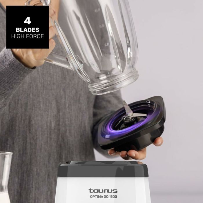 Bol mixeur Taurus 912471000 Blanc Noir 1500 W 1,5 L 7