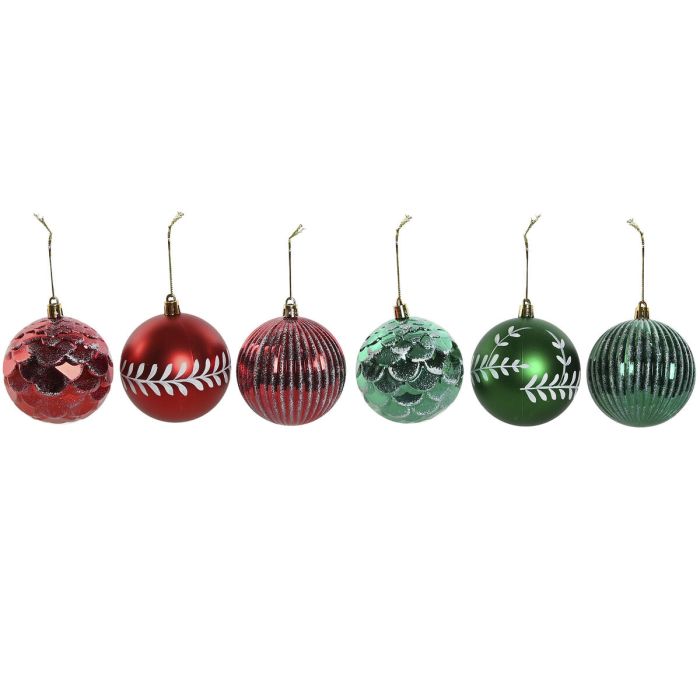 Boules de Noël Home ESPRIT Rouge Vert PVC 16 x 16 x 24 cm (2 Unités) 1 Boules de Noël Home ESPRIT Rouge Vert PVC 16 x 16 x 24 cm (2 Unités) 1