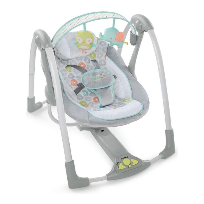 Fauteuil à Bascule Ingenuity Compact Swing - Hugs & Hoots Blanc Gris 6 Fauteuil à Bascule Ingenuity Compact Swing - Hugs & Hoots Blanc Gris 6