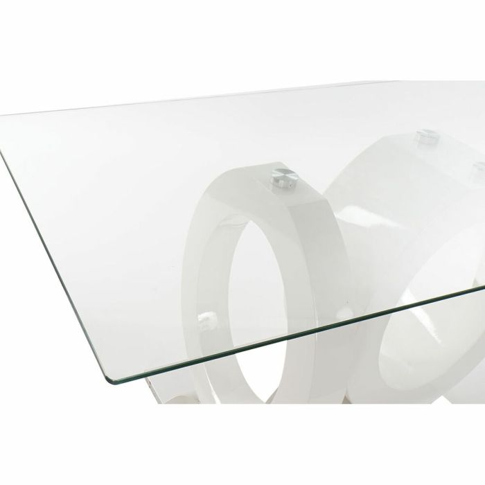 Table de Salle à Manger DKD Home Decor Verre Transparent Blanc Bois MDF (160 x 90 x 75 cm) 1