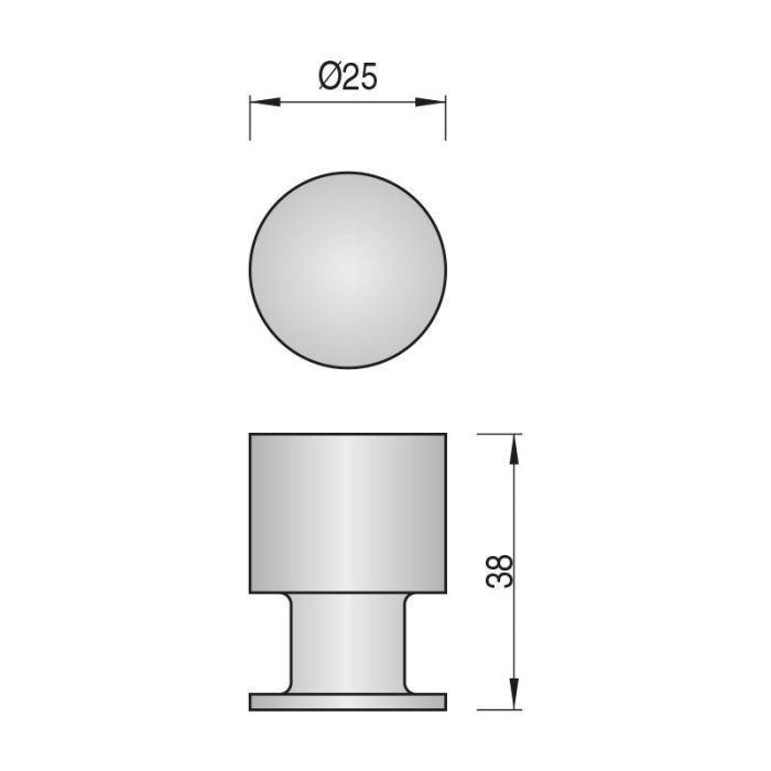 Pomo Acero Inoxidable Rocine Ø25Mm Herrajes Alk 1