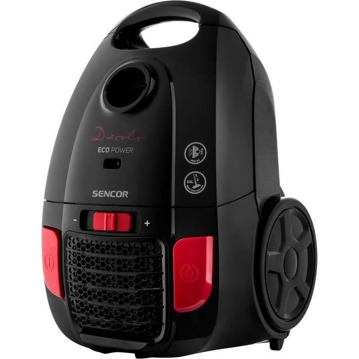 Sencor Aspirateur traîneau SVC 6001BK, 700 W, sac 3 L, technologie Silence (78 dB), filtre complet, tube télescopique XXL, câble 7 m, Noir
