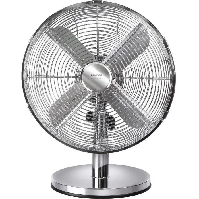 Sencor SFE 3040SL - Ventilateur de bureau 30 cm, 3 vitesses, oscillation 90°, inclinaison réglable, 35 W, argenté Sencor SFE 3040SL - Ventilateur de bureau 30 cm, 3 vitesses, oscillation 90°, inclinaison réglable, 35 W, argenté