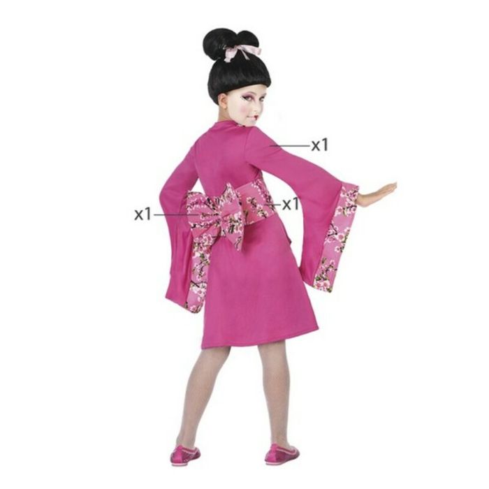 Déguisement pour Enfants Geisha Rose fuchsia (3 Pcs) 2