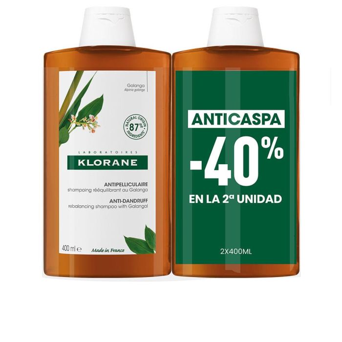 Klorane Galanga Shampoing Antipelliculaire Rééquilibrant Pack 2 X 400 mL