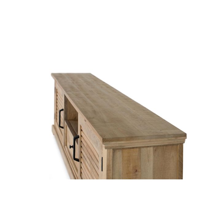 GINER Y COLOMER Console TV en bois de manguier massif - 2 portes, 1 tiroir - Dimensions : 170x60x40 cm - Teinté naturel 4 GINER Y COLOMER Console TV en bois de manguier massif - 2 portes, 1 tiroir - Dimensions : 170x60x40 cm - Teinté naturel 4