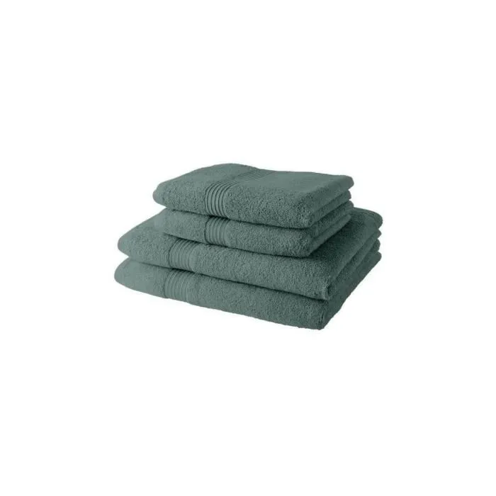 Today Lot de 4 Serviettes de Bain 2x 50x90 cm et 2x 70x130 cm 100% Coton Celadon 1 Today Lot de 4 Serviettes de Bain 2x 50x90 cm et 2x 70x130 cm 100% Coton Celadon 1