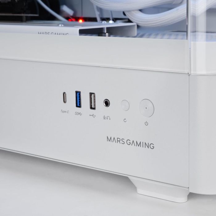 Boîtier ATX semi-tour Mars Gaming MCLCDPROW Blanc 1 Boîtier ATX semi-tour Mars Gaming MCLCDPROW Blanc 1