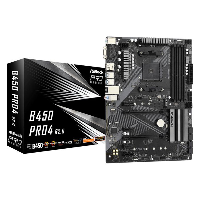 Carte Mère ASRock B450 Pro4 R2.0 AMD B450 AMD AM4 4