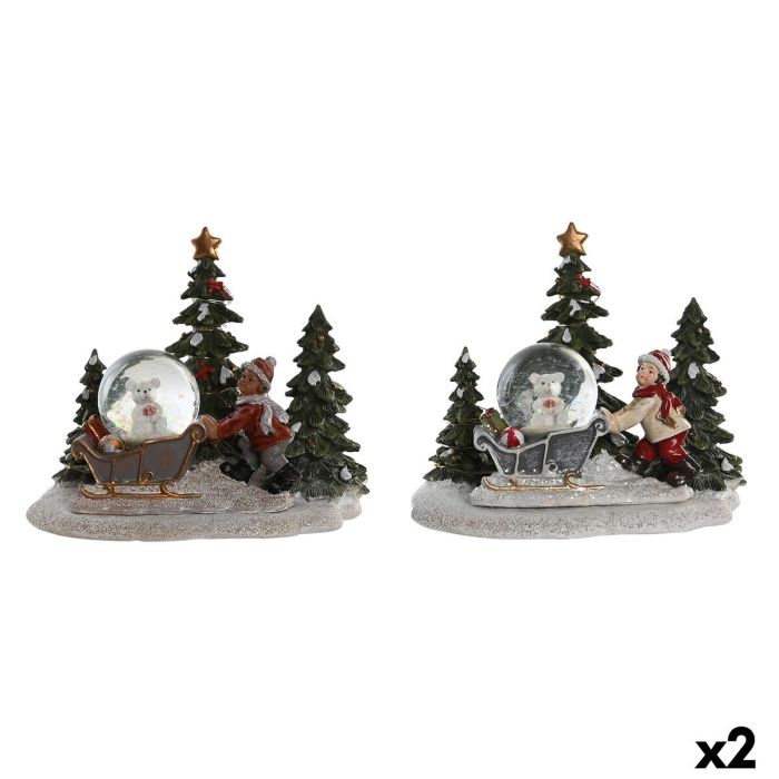 Décorations de Noël DKD Home Decor Résine (16 x 12,5 x 14,5 cm) (2 Unités)