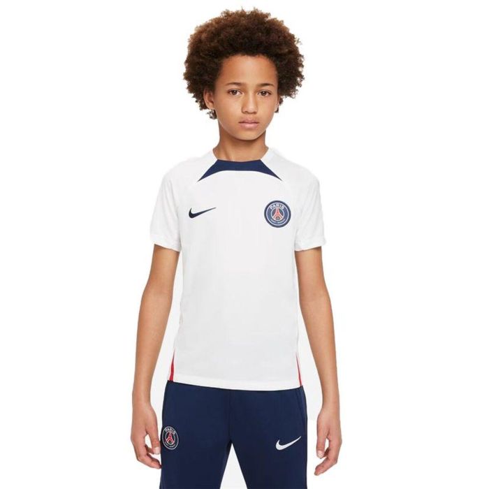 Maillot de Football à Manches Courtes pour Enfants Nike París Saint-Germain Strike Blanc