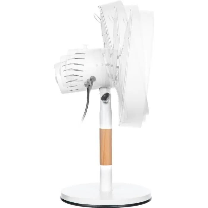 Sencor SFE 3080WH Ventilateur de bureau oscillant 30 cm, 3 vitesses, design métal et bois, 35 W