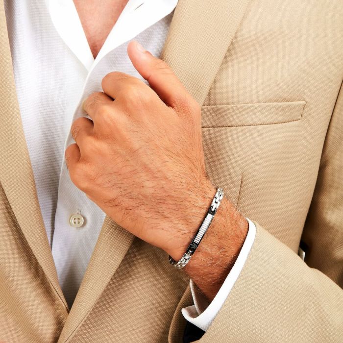 Bracelet Homme Maserati Acier inoxydable 21,5 cm Argenté 2