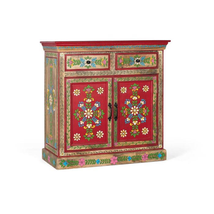 GINER Y COLOMER Buffet en Bois de Mango avec 2 Tiroirs et Portes, Décors Peints à la Main - Multicolore, Rustique 0 GINER Y COLOMER Buffet en Bois de Mango avec 2 Tiroirs et Portes, Décors Peints à la Main - Multicolore, Rustique 0