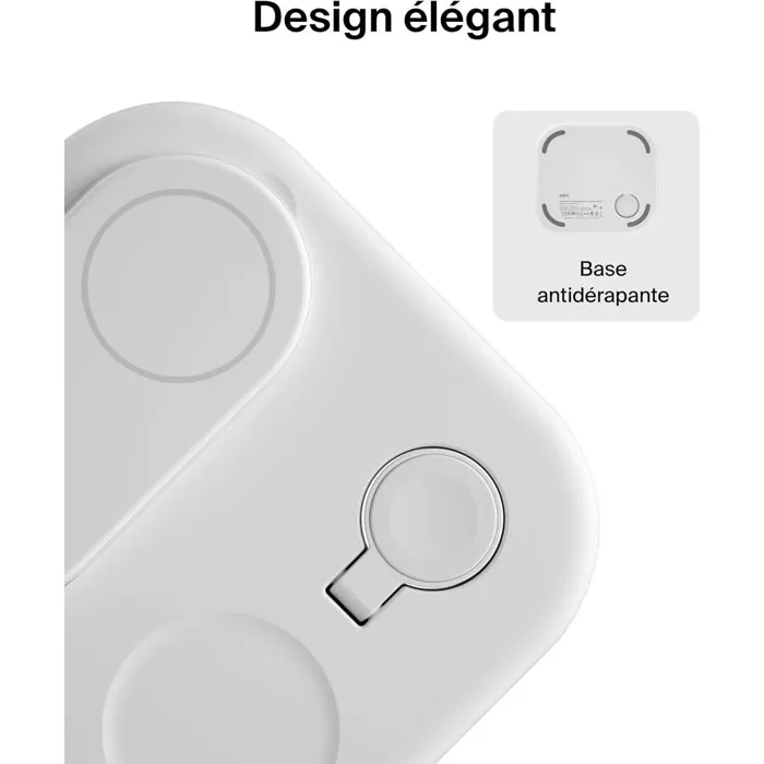 Belkin Socle de Recharge Qi2 3-en-1 Blanc pour iPhone, AirPods et Apple Watch Belkin Socle de Recharge Qi2 3-en-1 Blanc pour iPhone, AirPods et Apple Watch