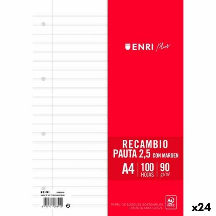 Lames de rechange ENRI Blanc A4 100 Volets (24 Unités)