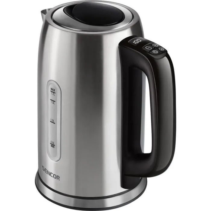Sencor Bouilloire Électrique SWK 1760BK - 1,7 L - 2400 W - Réglage Température Numérique - Fonction Maintien au Chaud 240 min - Filtre Amovible
