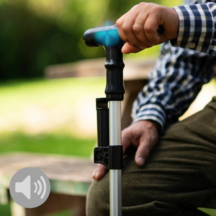 Canne Extensible avec LED, Alarme et Poignée Mécanique Hannde InnovaGoods 8 Canne Extensible avec LED, Alarme et Poignée Mécanique Hannde InnovaGoods 8