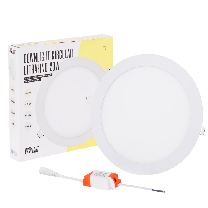BX3 LIGHT Plaque LED circulaire 20W, 1600 lm, 6000K blanc froid, 40000 h, format empotrable/surface, référence BX3-RDP15-20W-CW BX3 LIGHT Plaque LED circulaire 20W, 1600 lm, 6000K blanc froid, 40000 h, format empotrable/surface, référence BX3-RDP15-20W-CW
