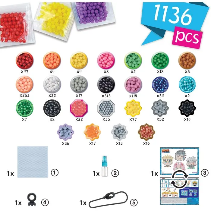 Aquabeads Kit Porte-Clés Naruto 1100 Perles, Figurines Sasuke Sakura Kakashi, Création Eau, À Partir de 4 Ans Aquabeads Kit Porte-Clés Naruto 1100 Perles, Figurines Sasuke Sakura Kakashi, Création Eau, À Partir de 4 Ans