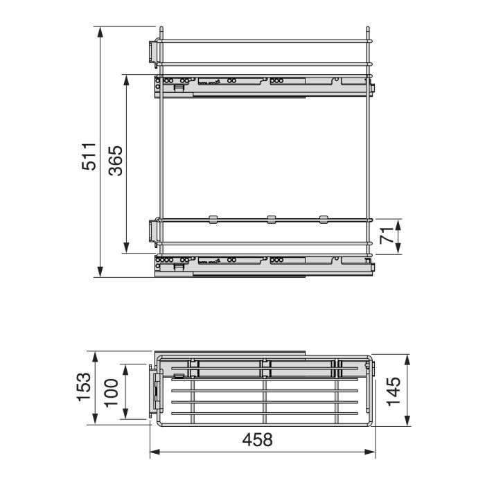 Emuca porte-bouteilles latéral extractible TitaneMax, avec fermeture amortie, module 200mm, Acier, Chromé 2 Emuca porte-bouteilles latéral extractible TitaneMax, avec fermeture amortie, module 200mm, Acier, Chromé 2