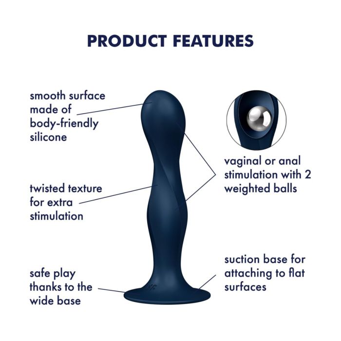 Gode Satisfyer Bleu foncé 6