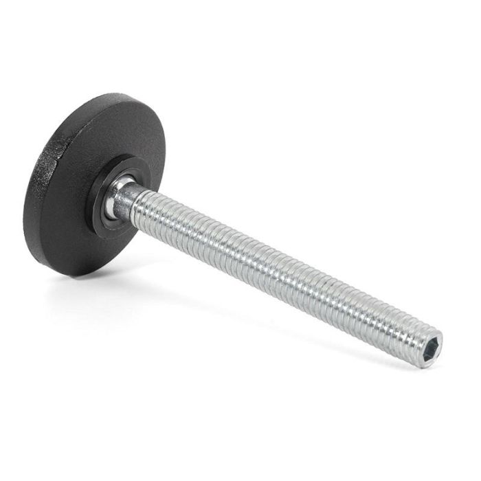 Pie Niv. Tofo Ø35 M8X70 H80 Negro Con Rótula  C/Huella Allen En El Esparrago. Herrajes Alk 2