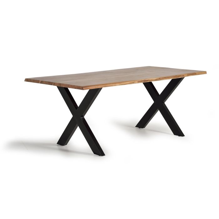GINER Y COLOMER Table de Salle à Manger en Bois d'Acacia Massif - Plateau 200 x 100 cm, Hauteur 78 cm, Style Rustique Moderne avec Pieds en Métal 0 GINER Y COLOMER Table de Salle à Manger en Bois d'Acacia Massif - Plateau 200 x 100 cm, Hauteur 78 cm, Style Rustique Moderne avec Pieds en Métal 0